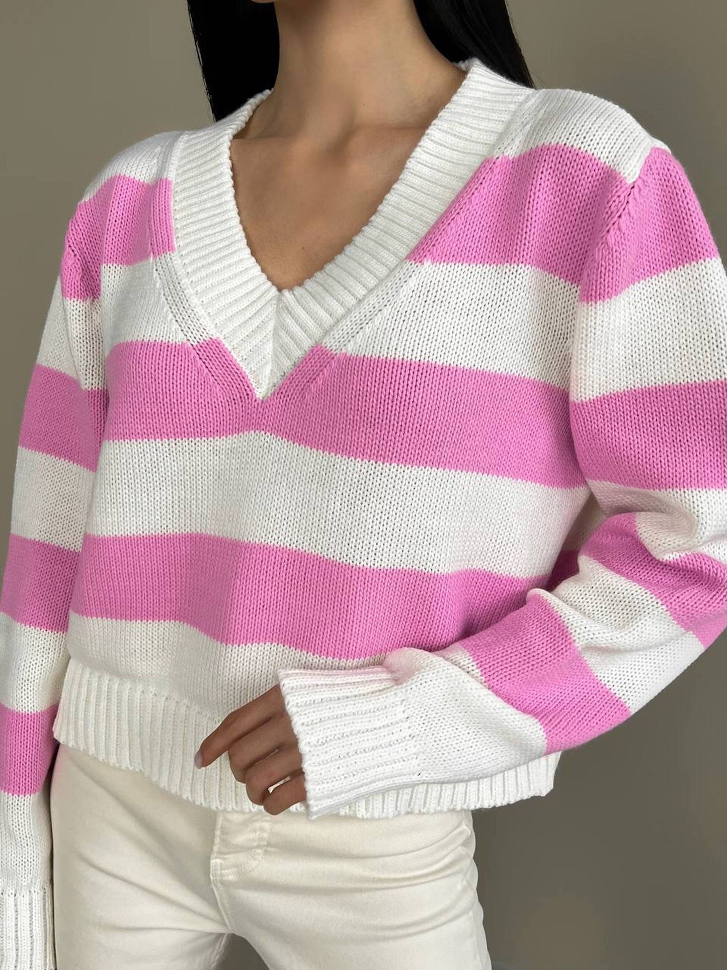 Long striped cardigan sweater, Striped sweater, Knitted women's cardigan, Knit striped sweater, Top set women, Striped pullover sweater